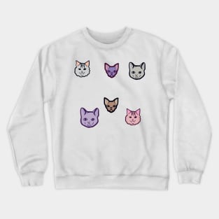 6 Kitty Faces Crewneck Sweatshirt